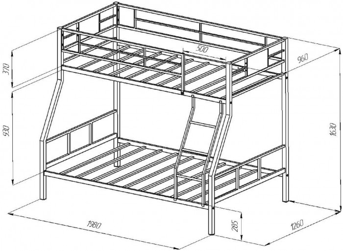 Двухъярусная кровать Гранада 1КВ (Белый, Серый)