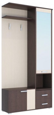 Домино А Шкаф с зеркалом (Венге / дуб молочный)