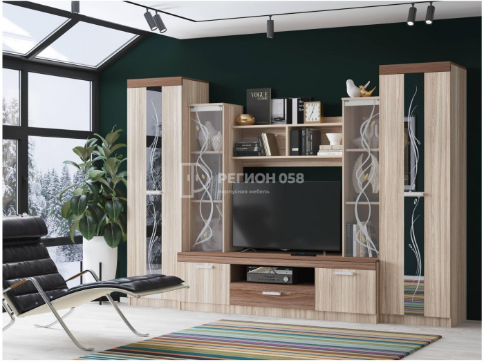 Гостиная Гамма-2 ЛДСП (Ясень шимо светлый / Венге)