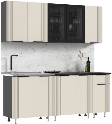 Кухня Виктория 2,0м Пластер аворио/графит