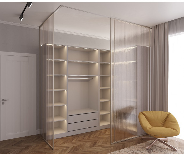 Гардеробная Рум. Комплект 3.1 без фасадов, ясень