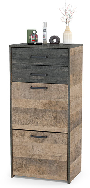 Трувор 13.241.06 Тумба для обуви, цвет дуб гранж песочный/интра, ШхГхВ 50х37х106,9 см.