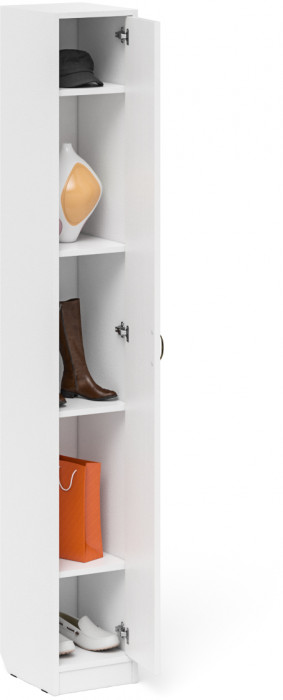 Прихожая П-6-350 Пенал, белая шагрень/фасады МДФ белое дерево фрезеровка прованс