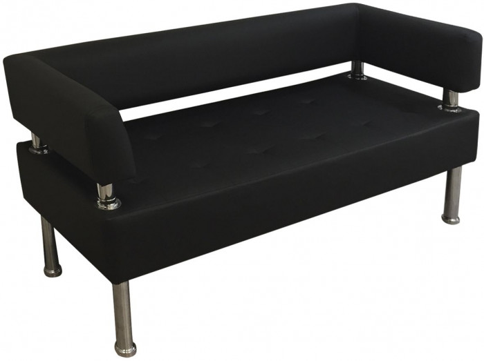 Диван Бизнес 140, экокожа, черный