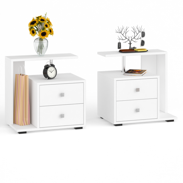 Камелия спальня № 1 Кровать 1400 + Две тумбы + Шкаф 4-х створчатый, белый