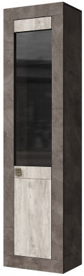 Шкаф-витрина однодверный "Лондон" - Оникс/Бетон пайн светлый
