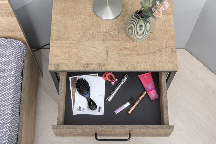 Трувор 13.290 Тумба прикроватная, цвет дуб гранж песочный/интра, ШхГхВ 50х36,6х54,4 см.