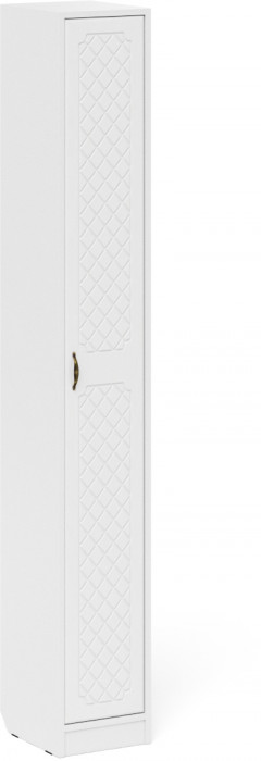 Прихожая П-6 Компоновка № 20, цвет белая шагрень/фасады МДФ белое дерево фрезеровка ромб, ШхГхВ 90х35х210 см., универсальная сборка