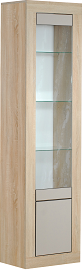 Шкаф-витрина однодверный "Лондон" - Дуб сонома/Капучино светлый