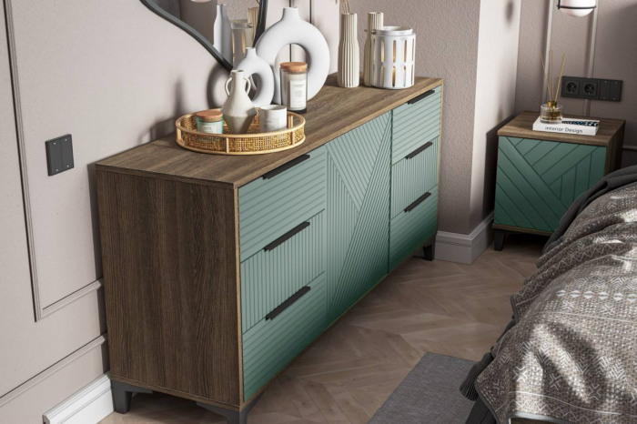 Модульная спальня Палау МДФ, Табак/Эвкалипт софт