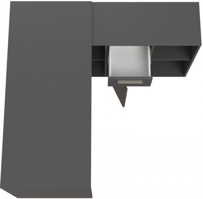 Лайт Стол письменный 03.245.01, цвет тёмно-серый, ШхГхВ 136,2х139,2х75,2 см.(угловой) или 203,7х60х75,2 см.(прямой), универсальная сборка