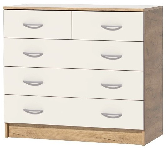 Кэт-7 Комод 5 ящиков (Крафт золотой / Миндаль)