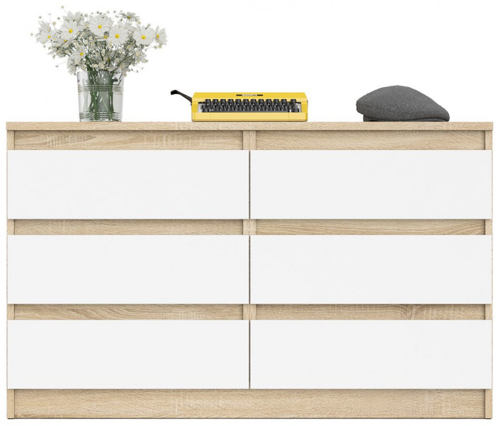Мори Комод МК1200.6, дуб сонома/белый