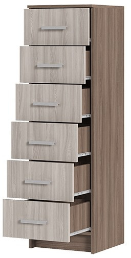 ГАРМОНИЯ КМ 602 комод 6 ящиков (0,4х1,34х0,408) шимо темный/шимо светлый