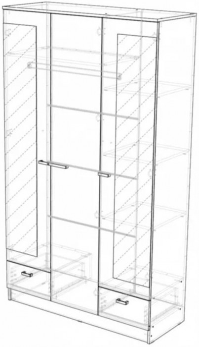 Адель Шкаф 1,2, Ясень шимо темный/светлый