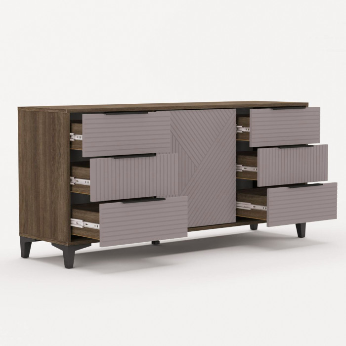 Модульная спальня Палау МДФ, Табак/Пыльная роза