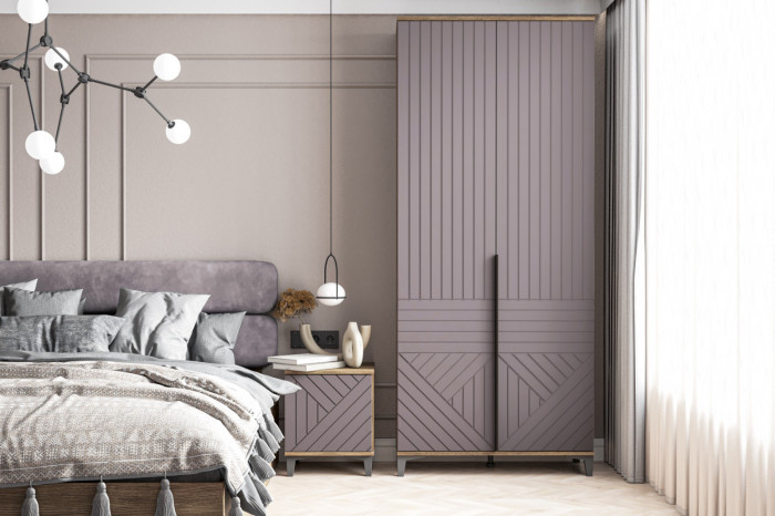 Модульная спальня Палау МДФ, Табак/Пыльная роза