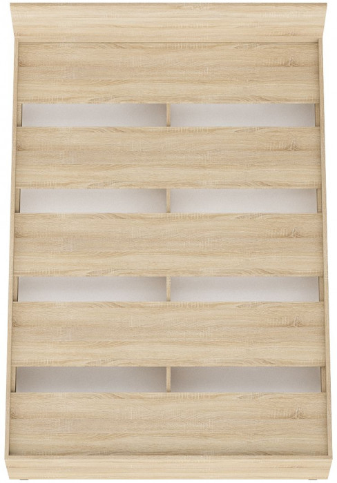 Мори Кровать 1400, цвет дуб сонома, ШхГхВ 143,5х203,5х70 см., сп.м. 1400х2000 мм., без матраса, основание есть