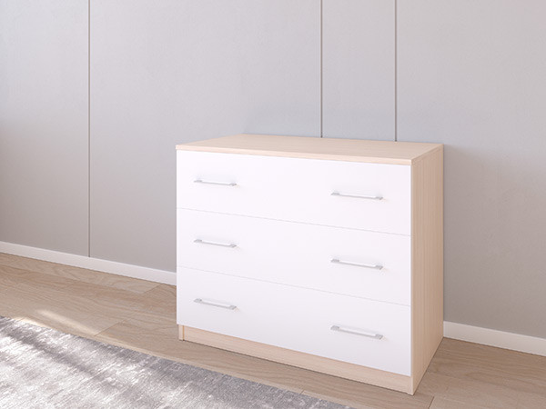 Комод 01/23 90х50х75 Дуб молочный/Белый