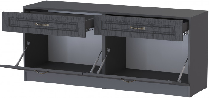 Тумба под ТВ Апполия, Графит серый/Лунный кратер