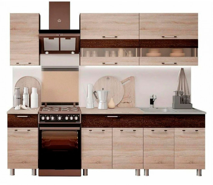 Кухня 2,0м "Монтана" сонома/венге