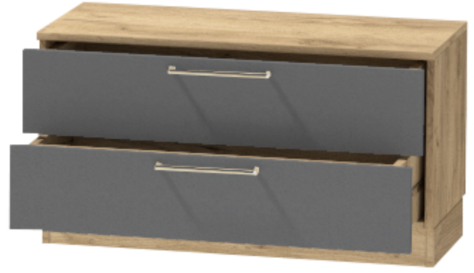 Тумба-5 прикроватная напольная "Иннэс-7", Крафт золотой/Графит