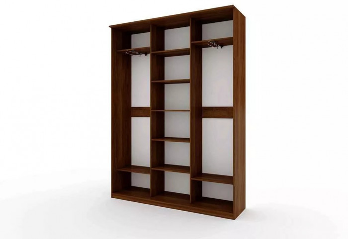 Шкаф купе Модерн 1776х450 3-х дверный 3-х секционный глухой венге