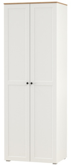 Остин 13.336.02 Шкаф для одежды(две двери), белый шагрень/дуб крафт золотой