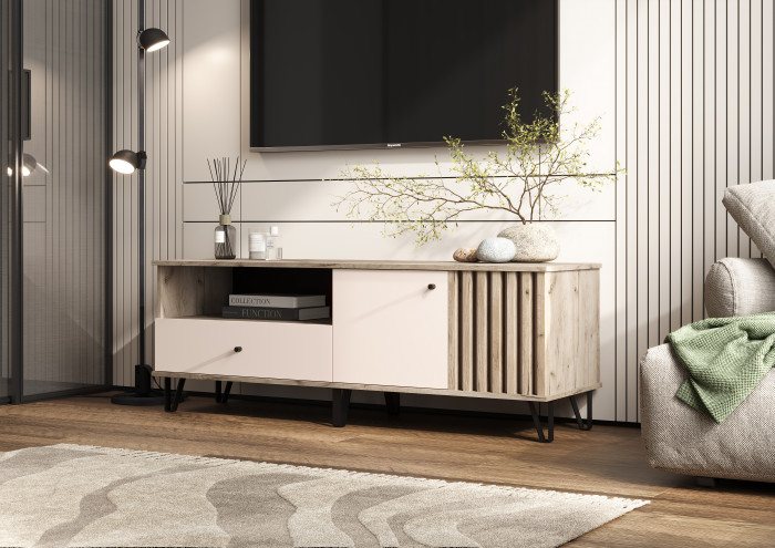 Роджинамиф Тумба ТВ 1500, Дуб крафт серый/Кашемир