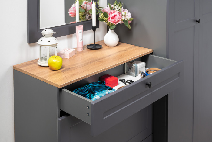 Остин Прихожая 59, цвет серый графит/дуб крафт золотой, ШхГхВ 280х54,3х229,6 см., универсальная сборка