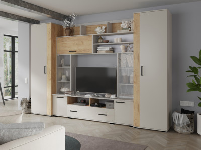 Модульная гостиная Оскар-18, композиция 2, Кашемир/Крафт золотой