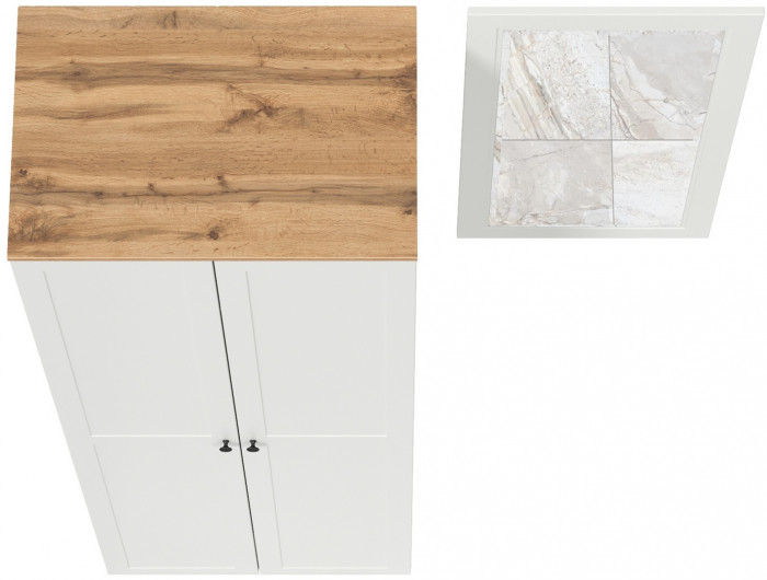 Остин Прихожая 07, белый шагрень/дуб крафт золотой