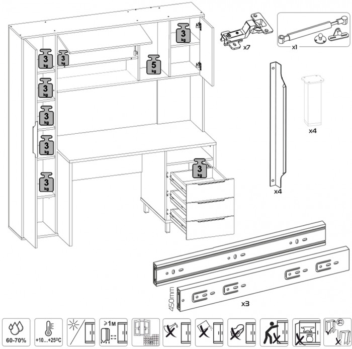 компьютерный стол Комфорт 12.95N, дуб сонома/сатин