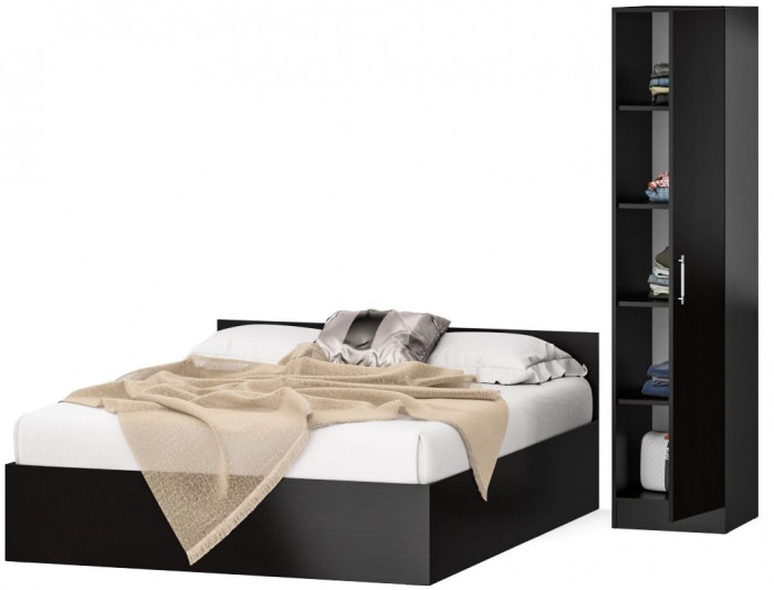 Кровать 1600 + Пенал Стандарт, венге