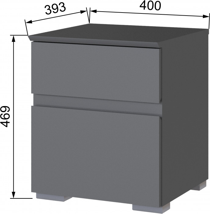 Плейона Тумба прикроватная графит серый