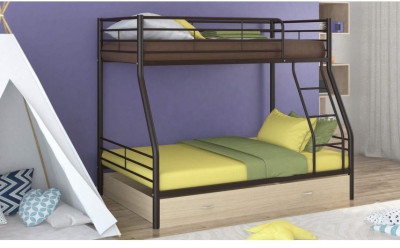 Двухъярусная кровать Гранада-2Я (Дуб Сонома, Слоновая кость)