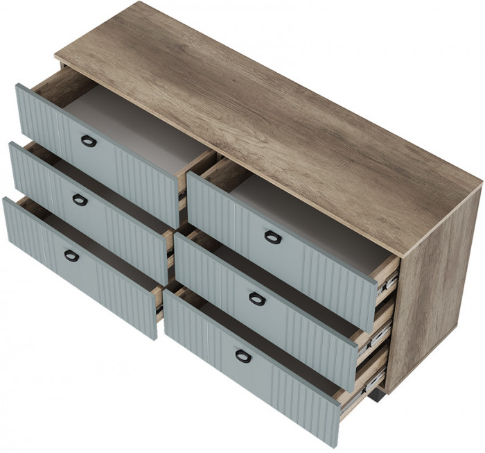 Комод "Олива" КМ-04 Дуб каньон/МФ11 Шарли бриз