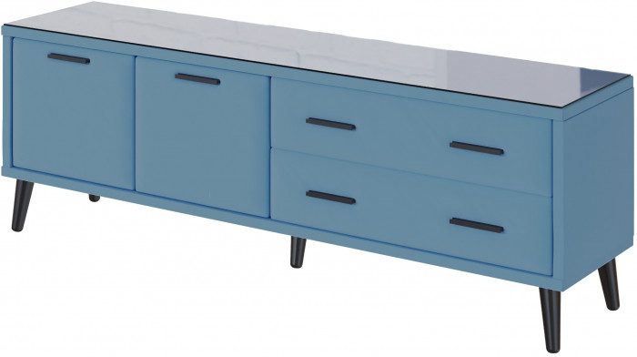 Тумба ТВ интерьерная Виго 1,6 светло-голубой