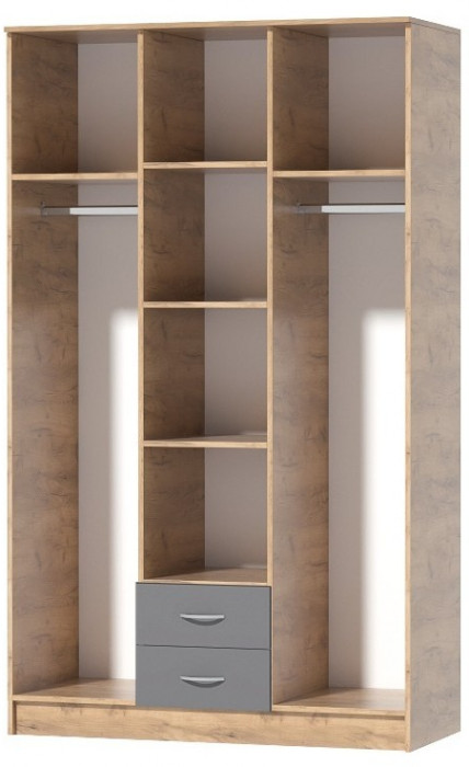 Кэт-7 Шкаф 3-створчатый (Крафт золотой / Графит)