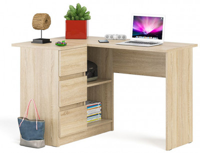 Мори компьютерный стол МС-16 левый, дуб сонома