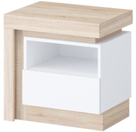 Астра Тумба прикроватная, Белый глянец/Сонома