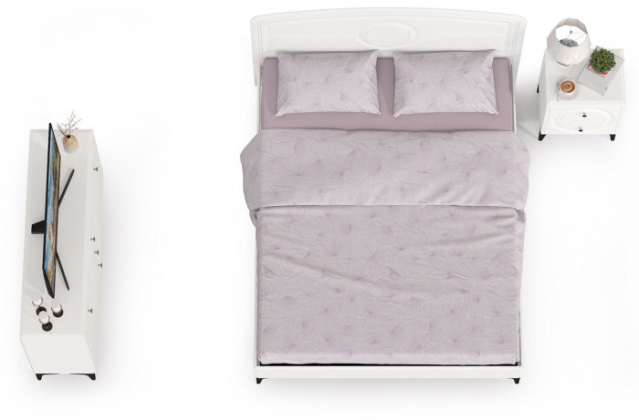 Валенсия Спальня № 03, ЛДСП белый шагрень/МДФ белый шагрень