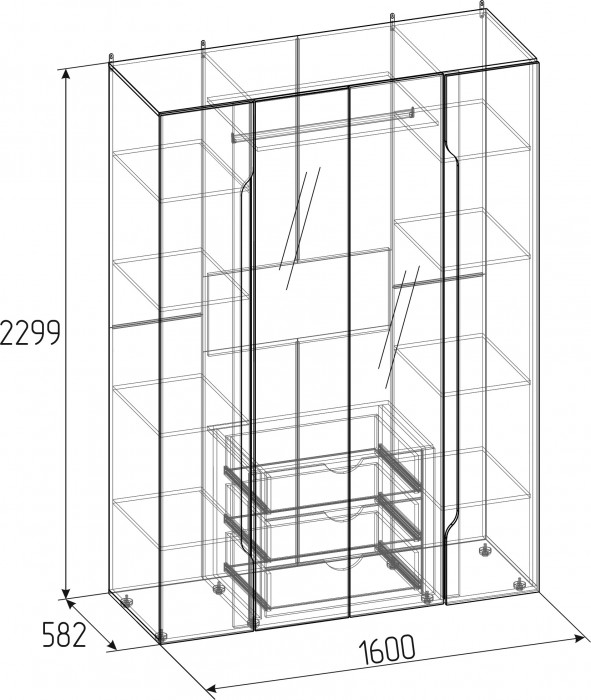 Шкаф для одежды и белья Brownie 777