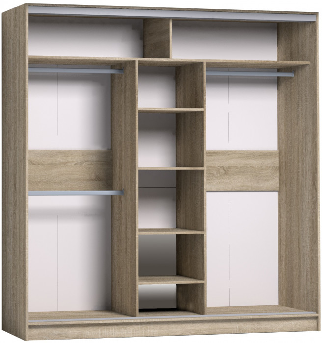 Шкаф-купе с зеркалом Стрике 2000 Сонома