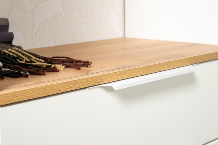 Октава 16.127 Тумба для обуви + 16.127 Тумба для обуви, цвет белый шагрень/дуб крафт золотой/фасады МДФ белый шагрень, ШхГхВ 129,8х35,4х62,2 см.