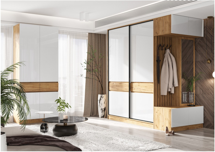 Модульная прихожая Роджинамиф, комп.4 (Крафт белый, Графит)