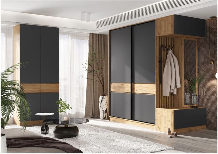 Модульная прихожая Роджинамиф, комп.4 (Крафт белый, Графит)