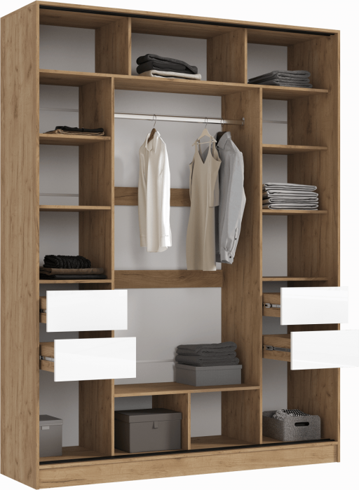 Модульная прихожая Роджинамиф, комп.4 (Крафт белый, Графит)