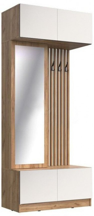 Модульная прихожая Роджинамиф, комп.4 (Крафт белый, Графит)