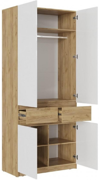 Модульная прихожая Роджинамиф, комп.4 (Крафт белый, Графит)